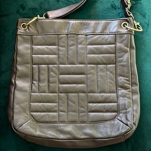 NWOT Luxurious Brown Quilted Shoulder Bag with Adjustable Strap